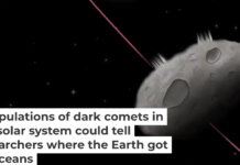 Dark comets accelerate through space but don’t have a dusty tail like most comets. Adina Feinstein and NASA’s Earth Observatory